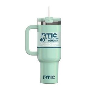 RTIC 40 oz Road Trip Tumbler Fresh Mint Glitter Ceramic Lined Insulated Mug NEW